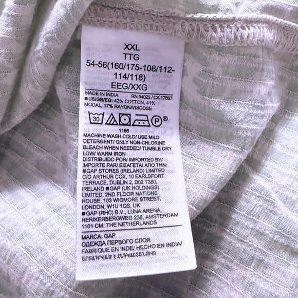 GAP women’s size XXL Mint Green Animal Print Boho Peasant Style Long Sleeve Top - Picture 5 of 12